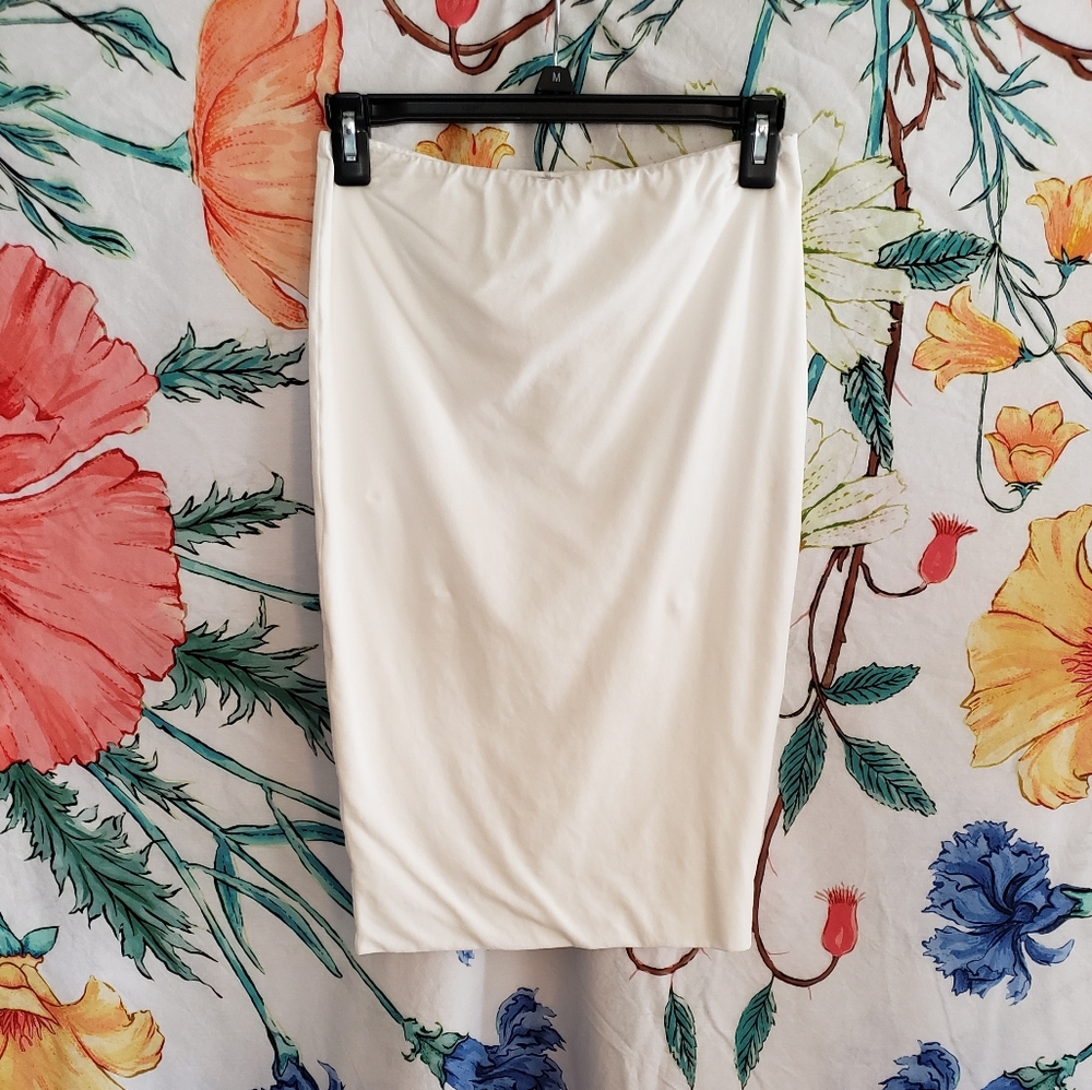 White Midi Pencil Skirt